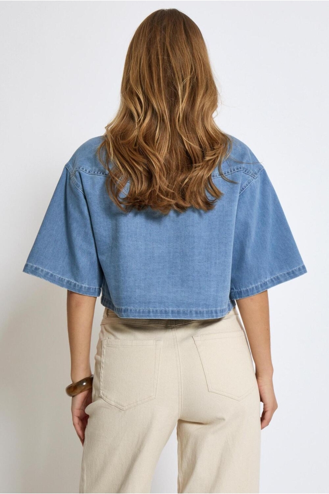 EVINA CROPPED SHIRT MI6597 001 LIGHT DENIM